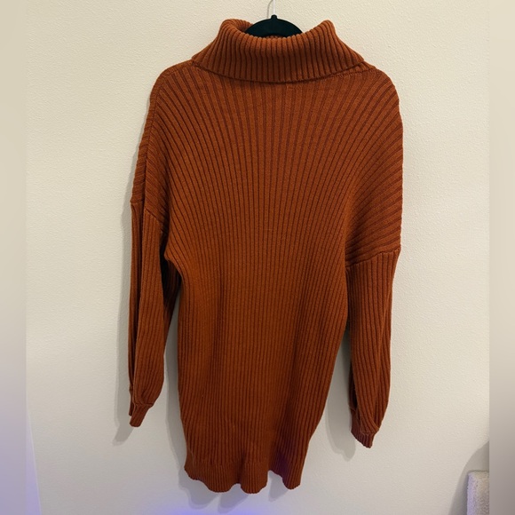 Sweater Dress Turtleneck Long Sleeves - Picture 2 of 3